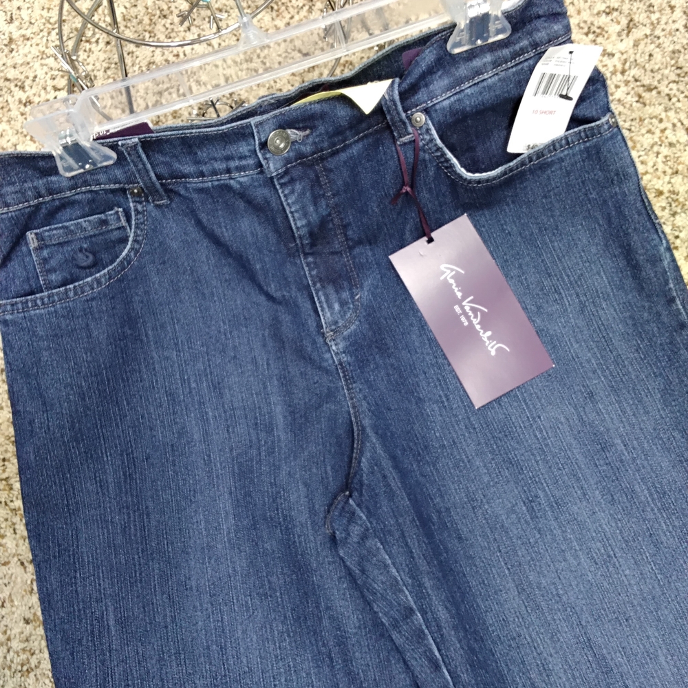 3833 Size 10 Gloria Vanderbile Floral Wide Leg Women's Jeans - Picture 3 of 8